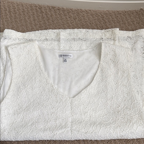 Croft & Barrow off white Lace Top - Picture 3 of 4